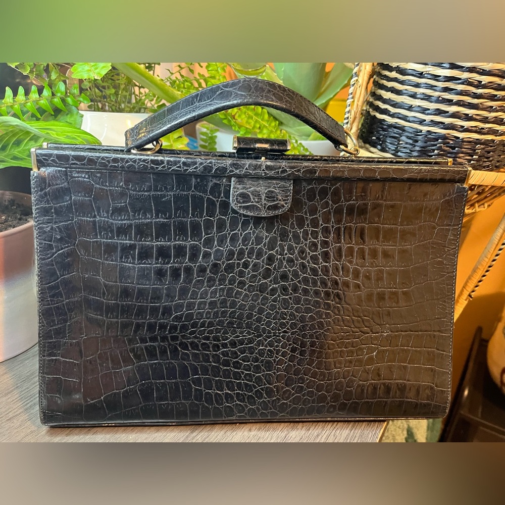 Nordstrom Black Croc-Embossed Bag